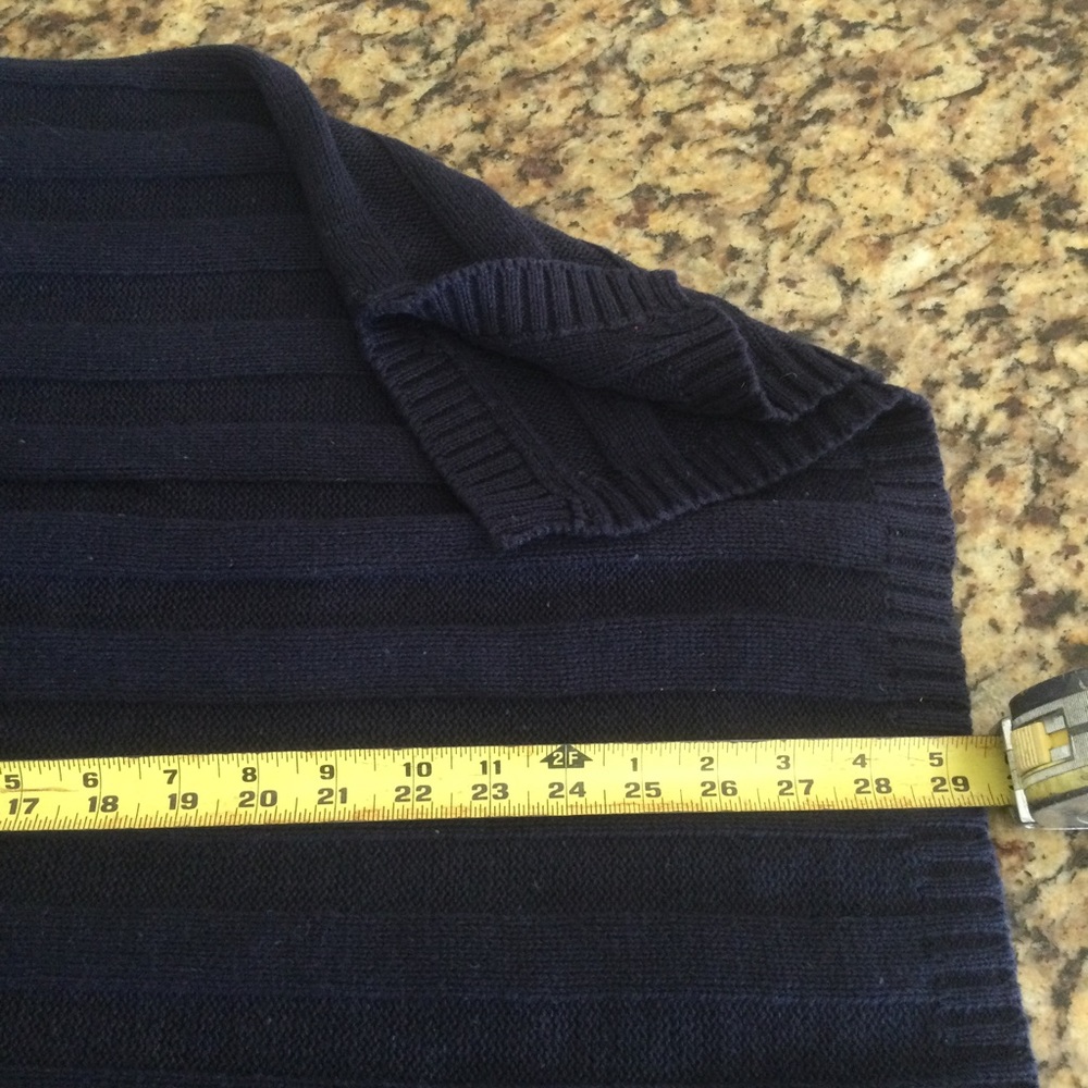 Vintage Long Navy Button-Front Sweater Vest Size Medium - Picture 9 of 9